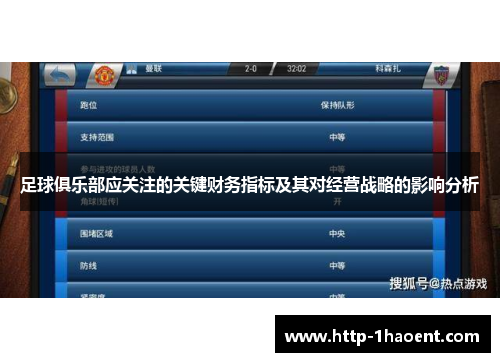 足球俱乐部应关注的关键财务指标及其对经营战略的影响分析 足球俱乐部应关注的关键财务指标及其对经营战略的影响分析